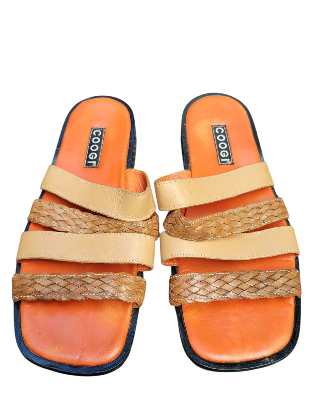 COOGI Braided Leather Slide Sandals